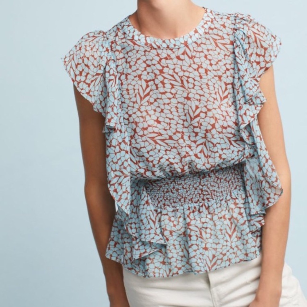 Anthropologie Allegra Smocked Blouse